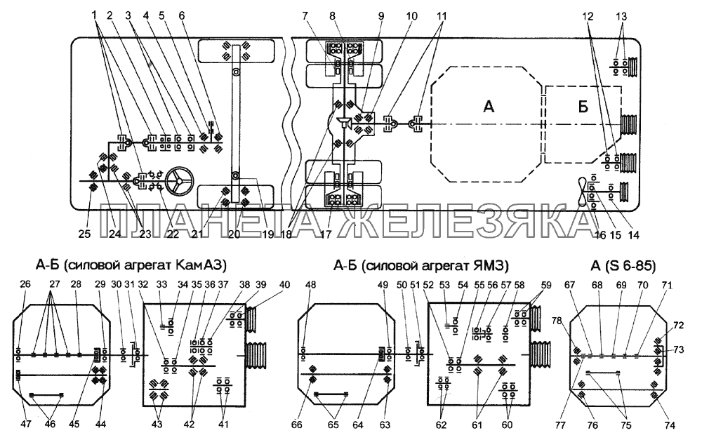 Схема установки подшипников на автобусы ЛиАЗ-525630, ЛиАЗ-525640, ЛиАЗ-525625 ЛиАЗ-5256, 6212 (2006)